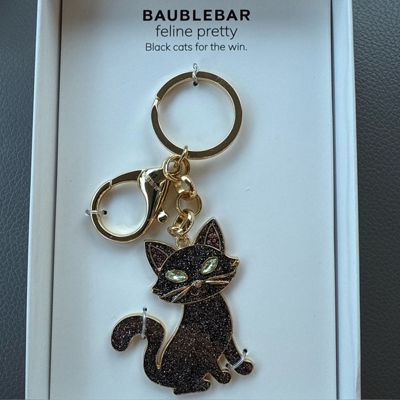 Baublebar HALLOWEEN Bling CAT FELINE  PRETTY Bag Charm Key Chain NEW! 🐈‍⬛ - Picture 1 of 4